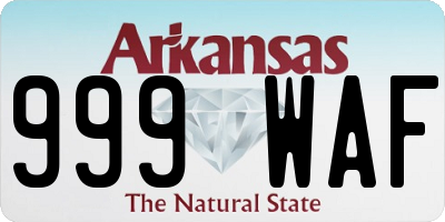 AR license plate 999WAF