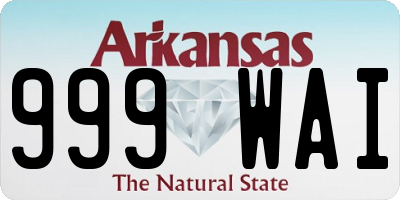 AR license plate 999WAI