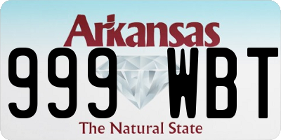 AR license plate 999WBT