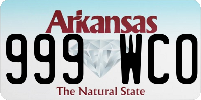 AR license plate 999WCO