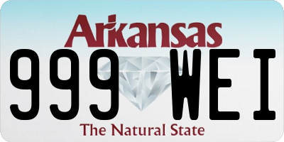 AR license plate 999WEI