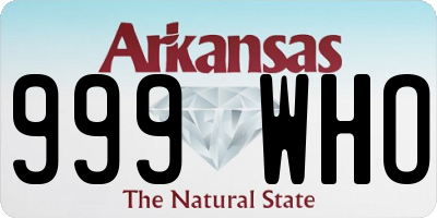 AR license plate 999WHO
