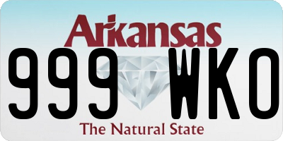 AR license plate 999WKO