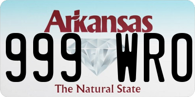 AR license plate 999WRO