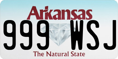 AR license plate 999WSJ