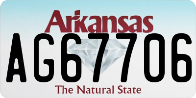 AR license plate AG67706