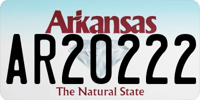 AR license plate AR20222