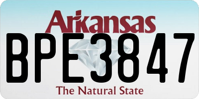 AR license plate BPE3847