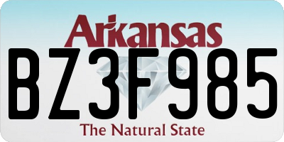 AR license plate BZ3F985