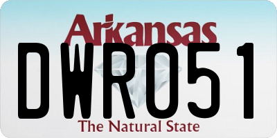 AR license plate DWR051