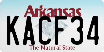 AR license plate KACF34