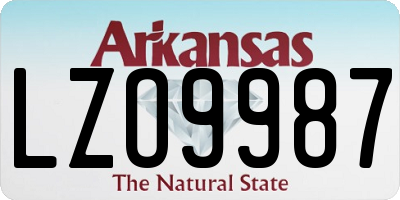 AR license plate LZO9987