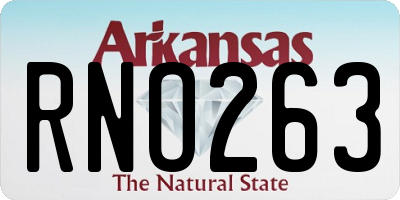 AR license plate RNO263