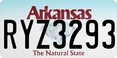 AR license plate RYZ3293