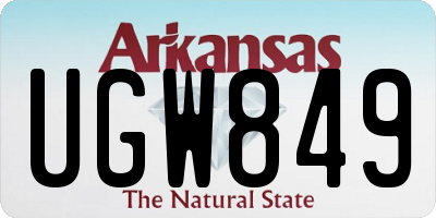 AR license plate UGW849