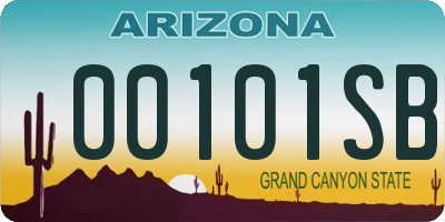 AZ license plate 00101SB