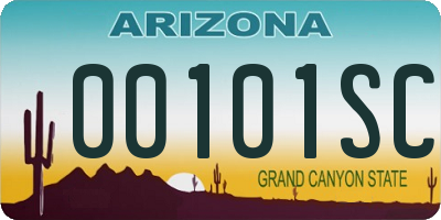 AZ license plate 00101SC