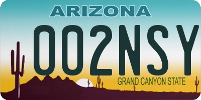 AZ license plate 002NSY