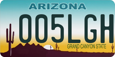 AZ license plate 005LGH