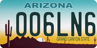 AZ license plate 006LN6