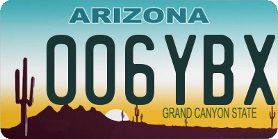 AZ license plate 006YBX