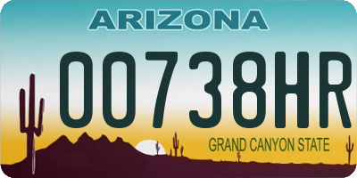 AZ license plate 00738HR