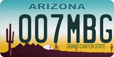 AZ license plate 007MBG