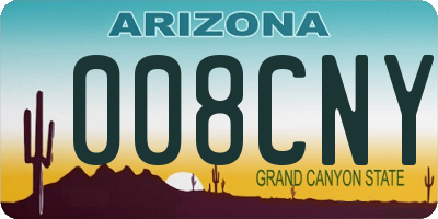 AZ license plate 008CNY