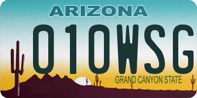 AZ license plate 010WSG