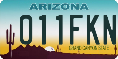 AZ license plate 011FKN