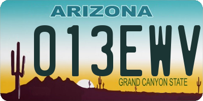 AZ license plate 013EWV