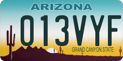 AZ license plate 013VYF