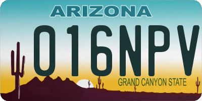 AZ license plate 016NPV