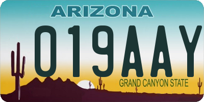 AZ license plate 019AAY