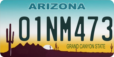 AZ license plate 01NM473