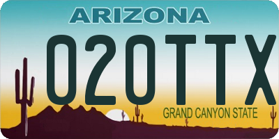 AZ license plate 020TTX