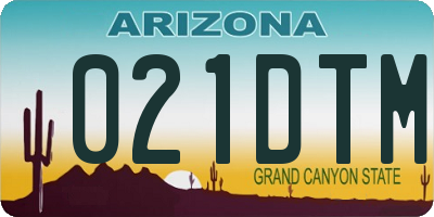 AZ license plate 021DTM