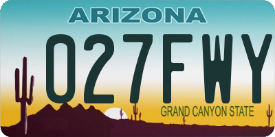 AZ license plate 027FWY