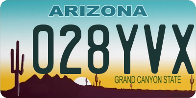 AZ license plate 028YVX