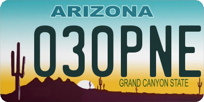 AZ license plate 030PNE