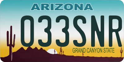 AZ license plate 033SNR