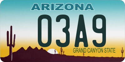 AZ license plate 03A9