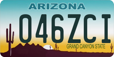 AZ license plate 046ZCI