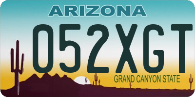 AZ license plate 052XGT