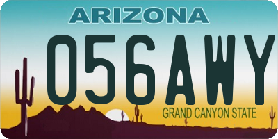 AZ license plate 056AWY