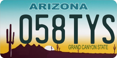 AZ license plate 058TYS