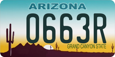 AZ license plate 0663R