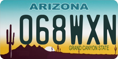 AZ license plate 068WXN