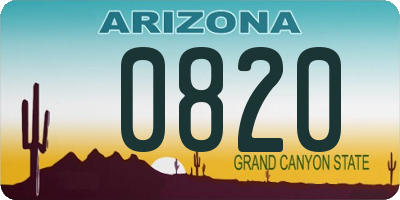 AZ license plate 0820