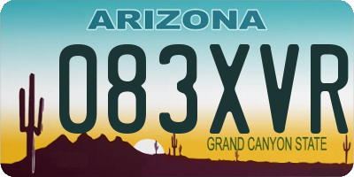 AZ license plate 083XVR